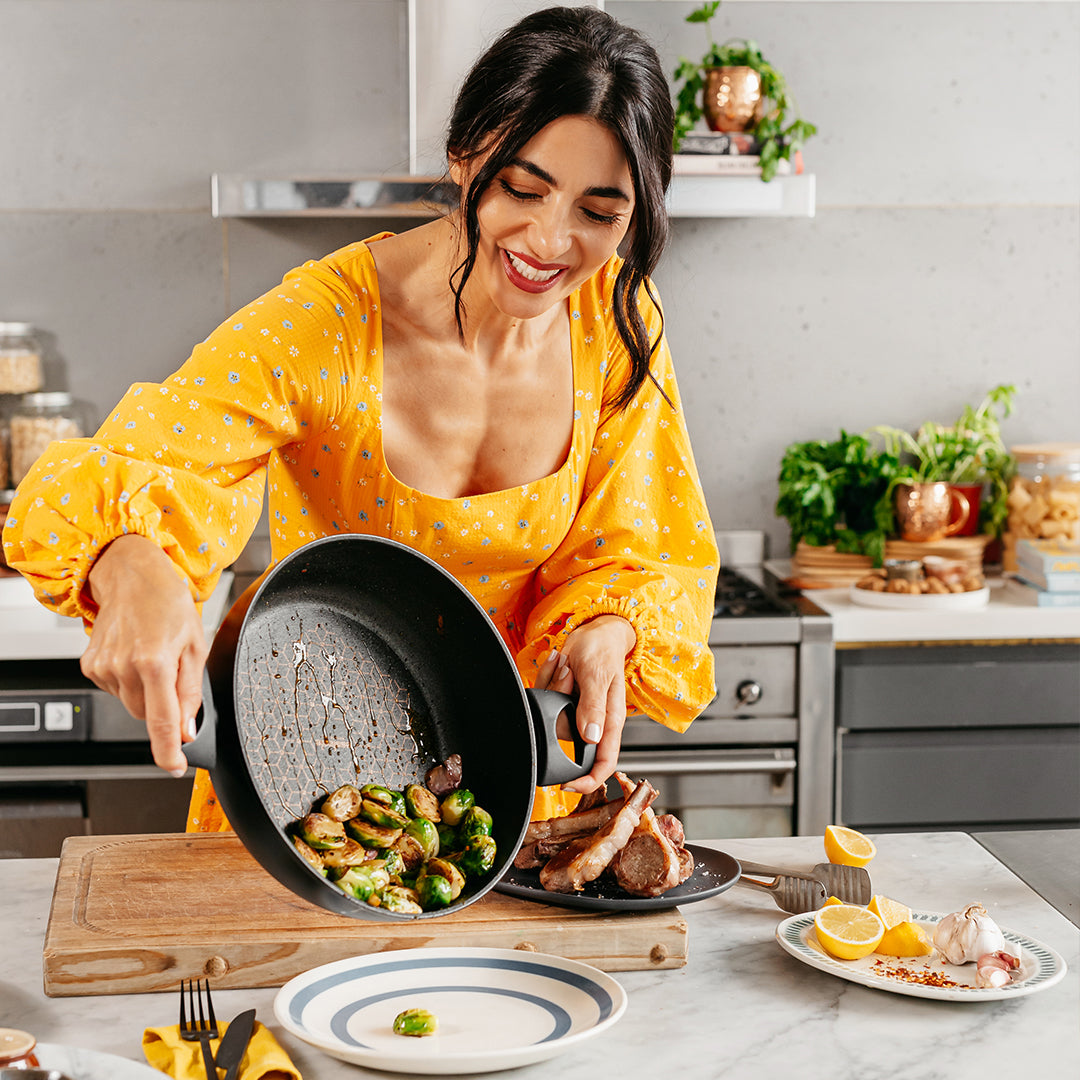 Grilled Lamb Chops with Cavoletti Ripassati (Pan Fried Brussels Sprouts)