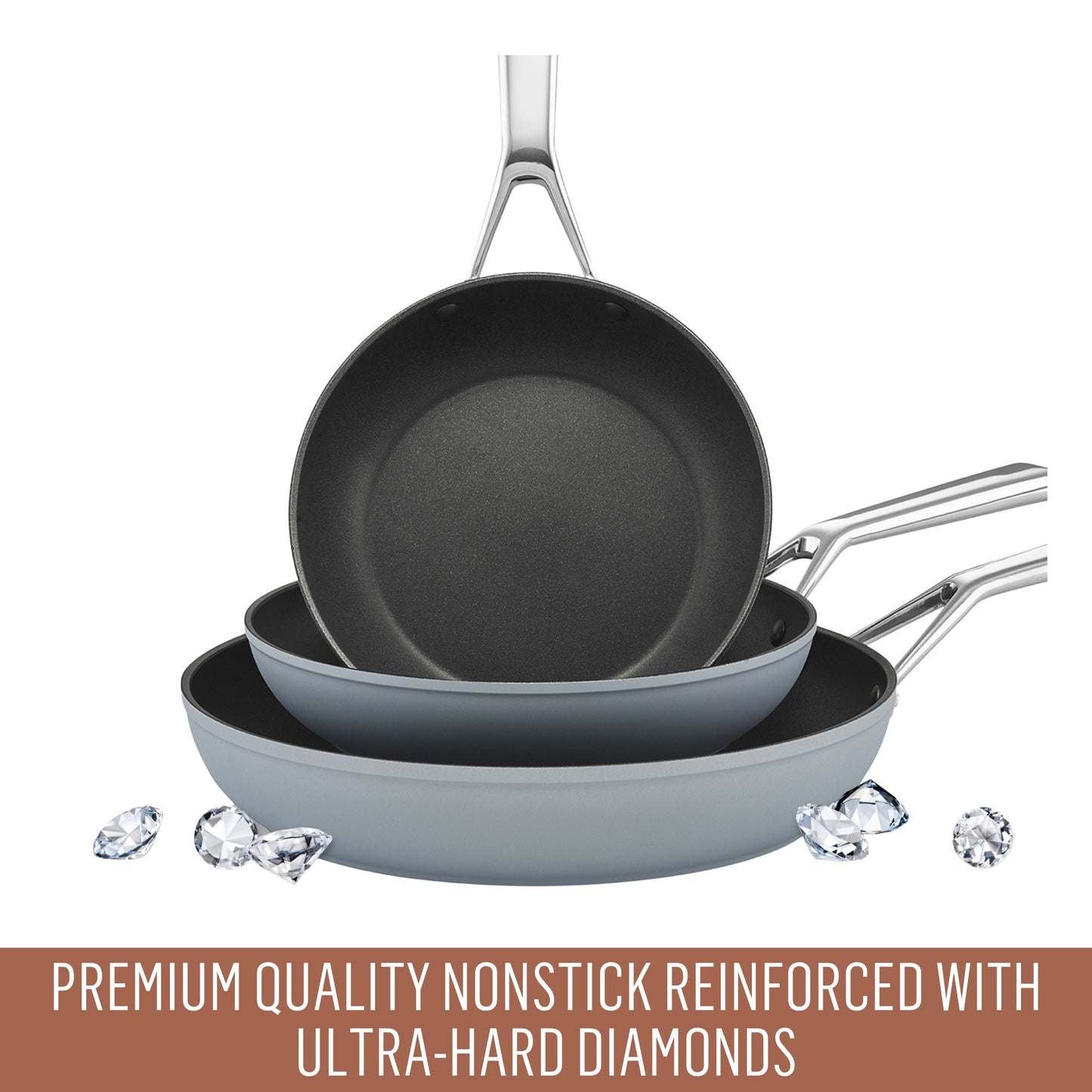 Essteele Per Bellezza Nonstick Induction Open Skillet Triple Pack 20/24/30cm Grey