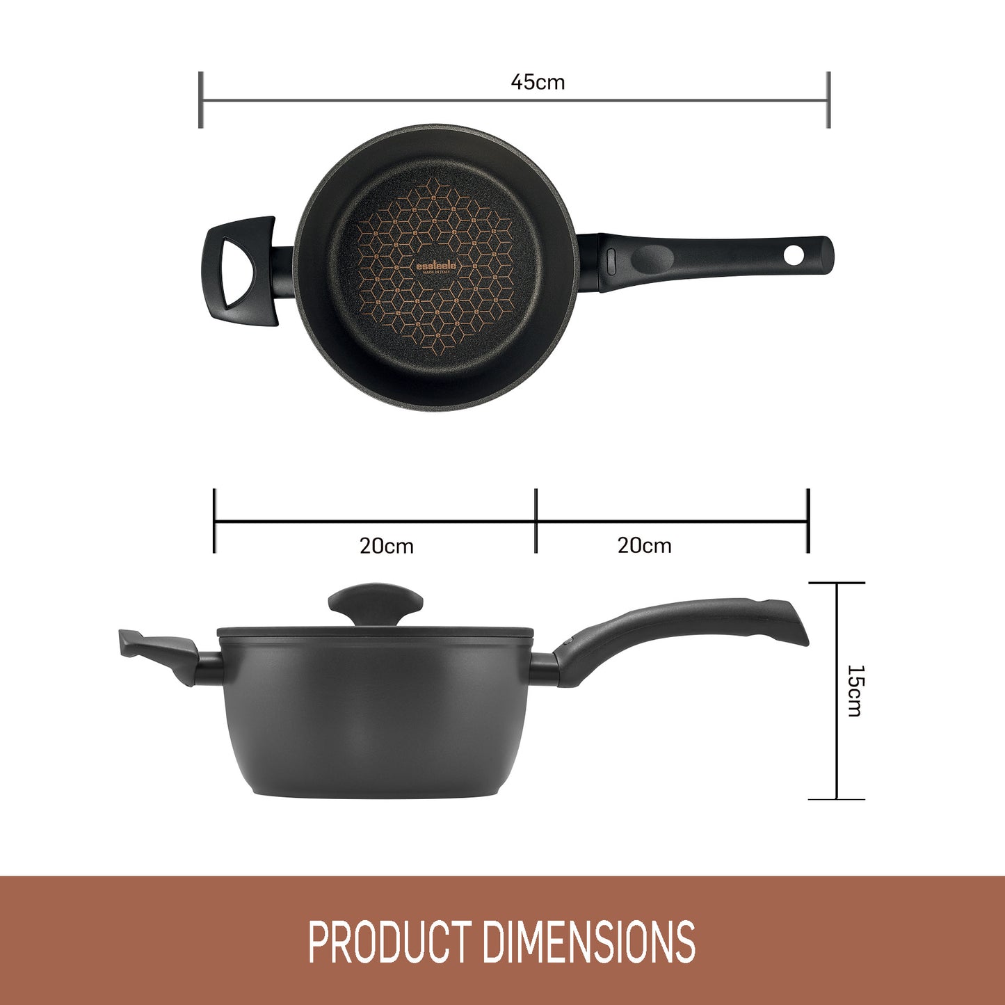 Essteele Per Salute Nonstick Induction Covered Saucepan 20cm/2.9L