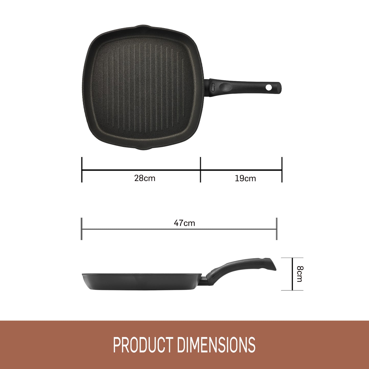 Essteele Per Salute Nonstick Induction Grill Pan 28cm