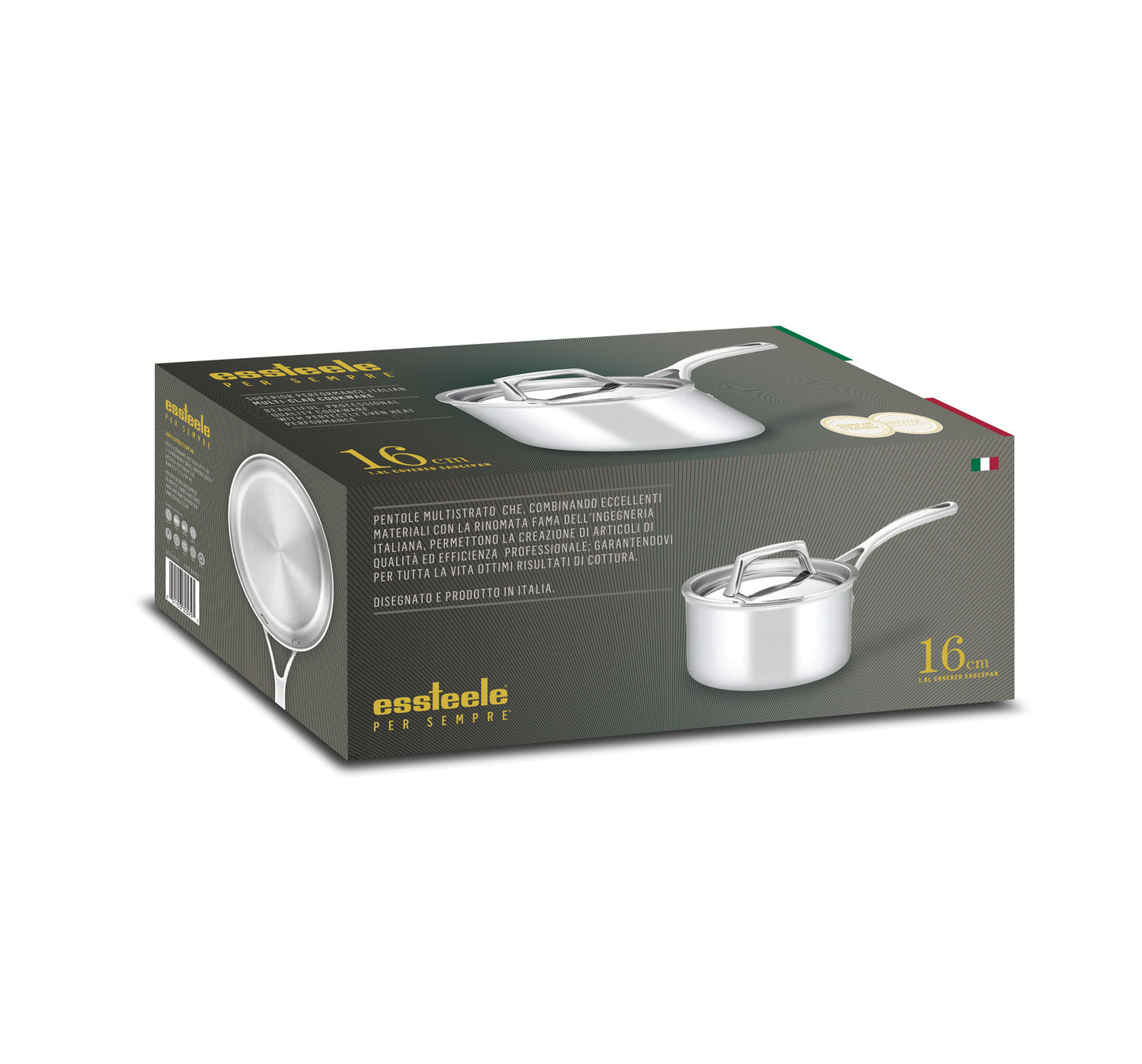 Essteele Per Sempre Clad Stainless Steel Induction Covered Saucepan 16cm/1.8L