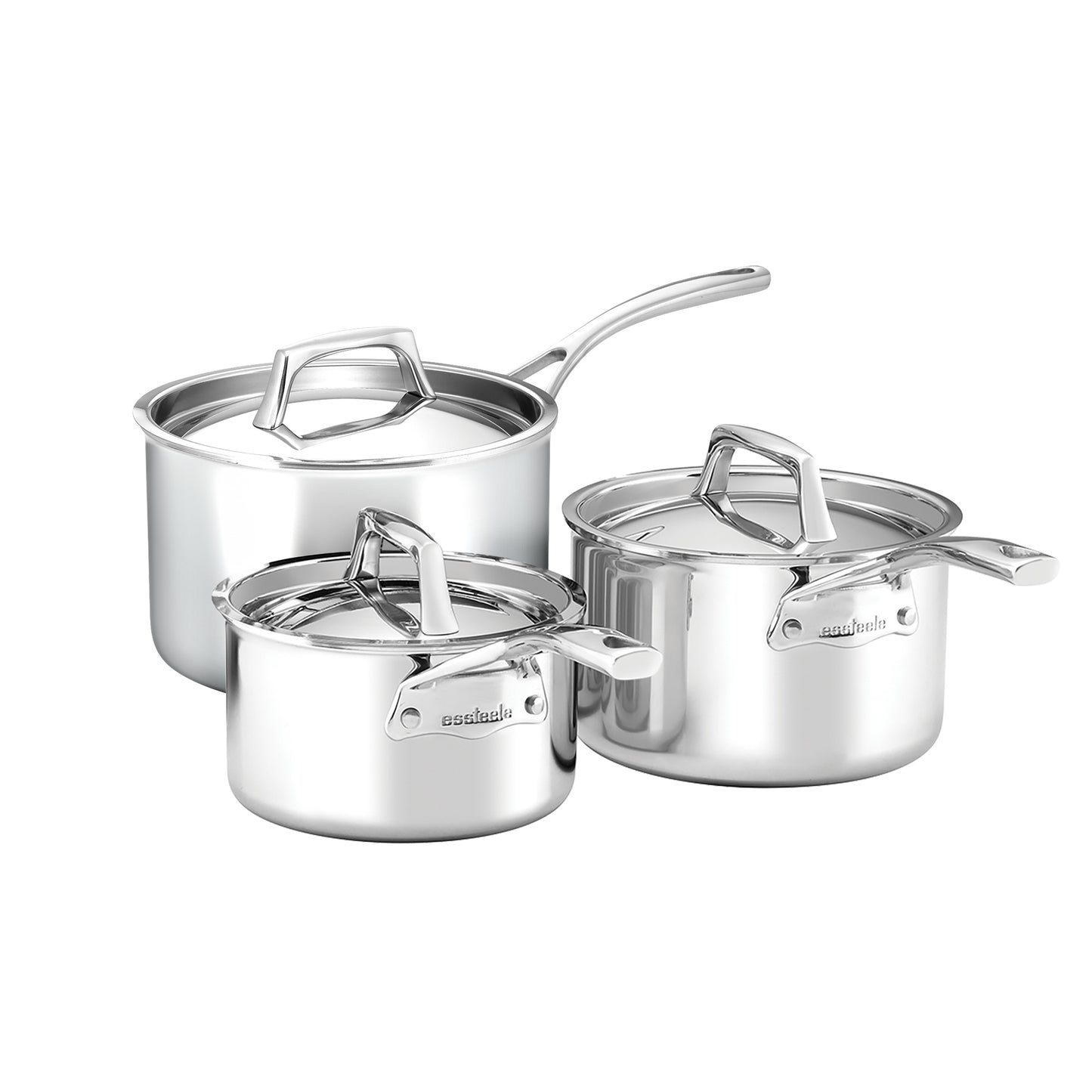 Essteele Per Sempre Clad Stainless Steel Induction 3 Piece Covered Saucepan Set